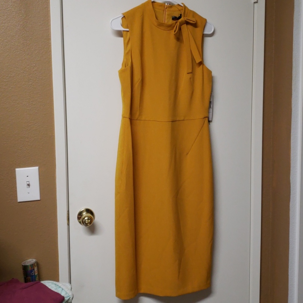 Yellow Mustard Maggy London size 10 Jackie Midi